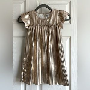 Osh Kosh pleated dress, girls 4T, gold